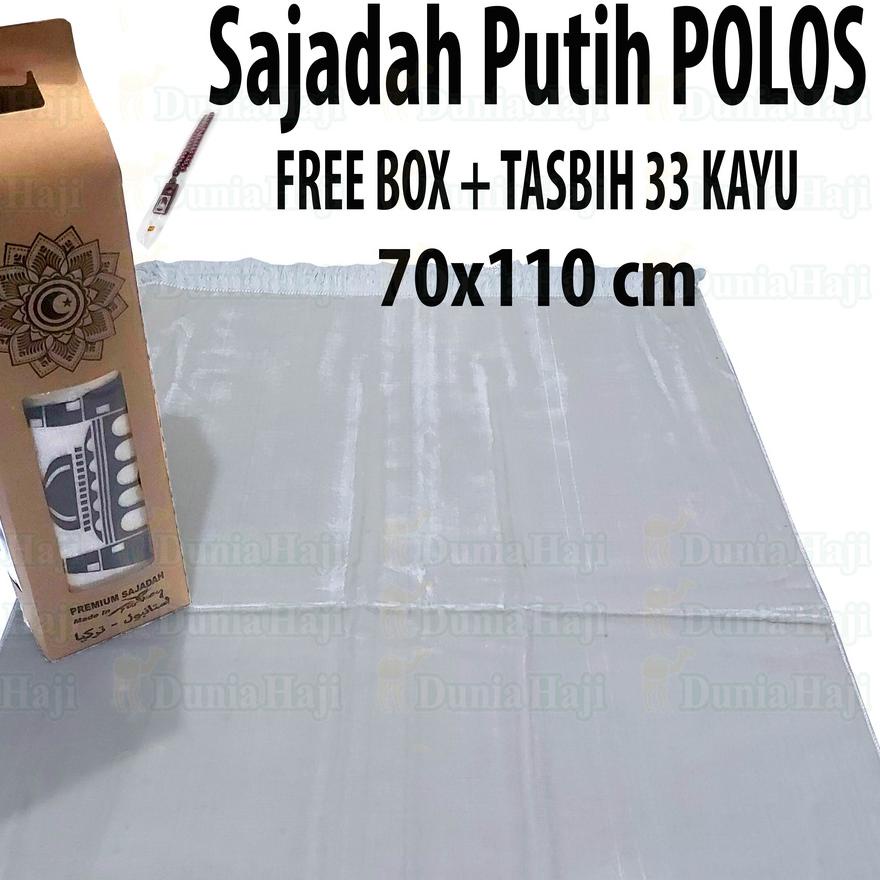 ✵ Sajadah Putih Polos Import Turki Besar Tebal Bludru Turkey Ekslusive ♡