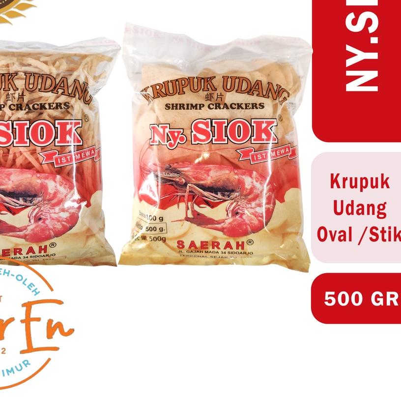 

✭ Krupuk / Kerupuk Udang NY. SIOK Stik/Oval 500gr - Mur En ✷