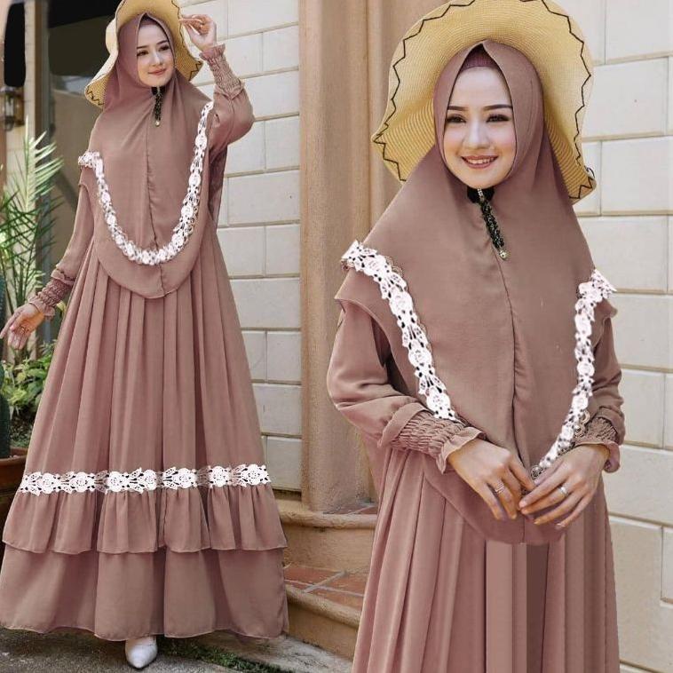 TREN TERBARU gamis syari terbaru | embun syari gamis set hijab | pakaian muslim wanita terlaris| gam