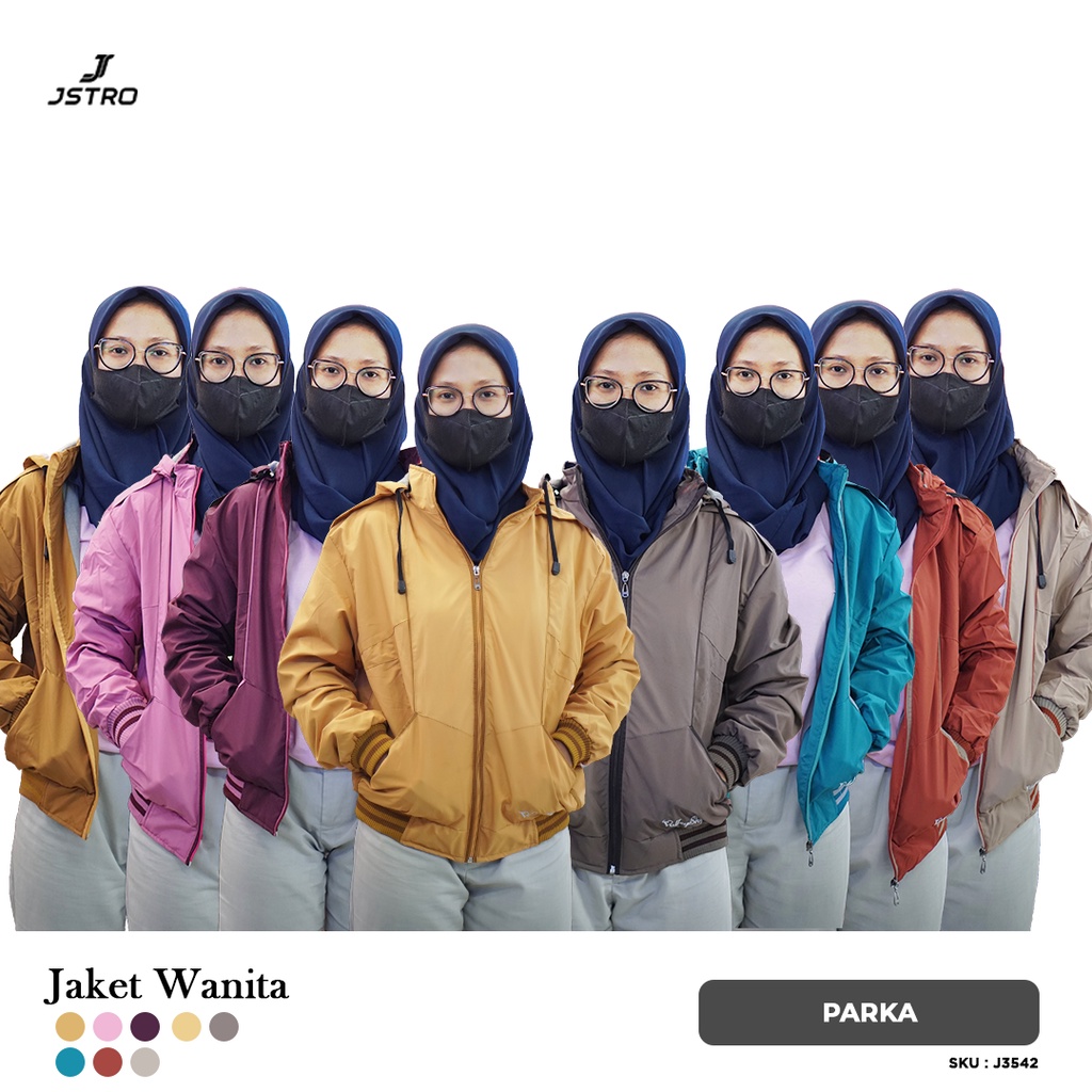 Jstro Jaket Parka Cew Topi Lepas