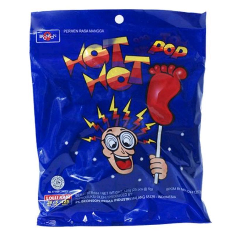 HOT HOT POP Permen Kaki Lollipop Loli Lolipop Hothot Zak 125gr Isi 25 Pcs