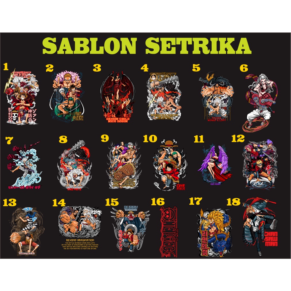 SABLON SETRIKA ANIME / SABLON DTF ANIME 6cm