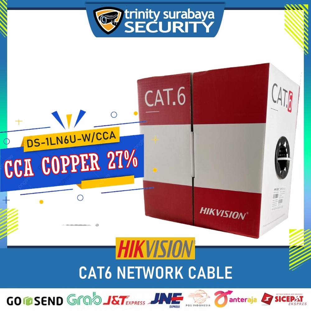 Kabel Lan Cat6 Hikvision DS-1LN6U-W/CCA 305m Trinity