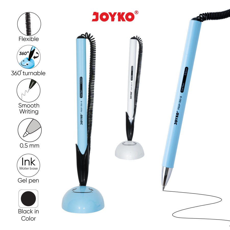 Pen Stand Gel / Pulpen / Pena Meja Joyko PSGP-350-B / 350-W / 0.5 mm