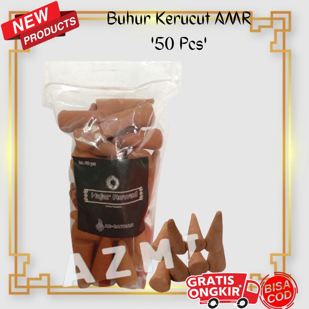 Dupa Bukhur Buhur Kerucut Aromaterapi Arab Hajar Aswad Isi 50pcs AMR Premium Quality