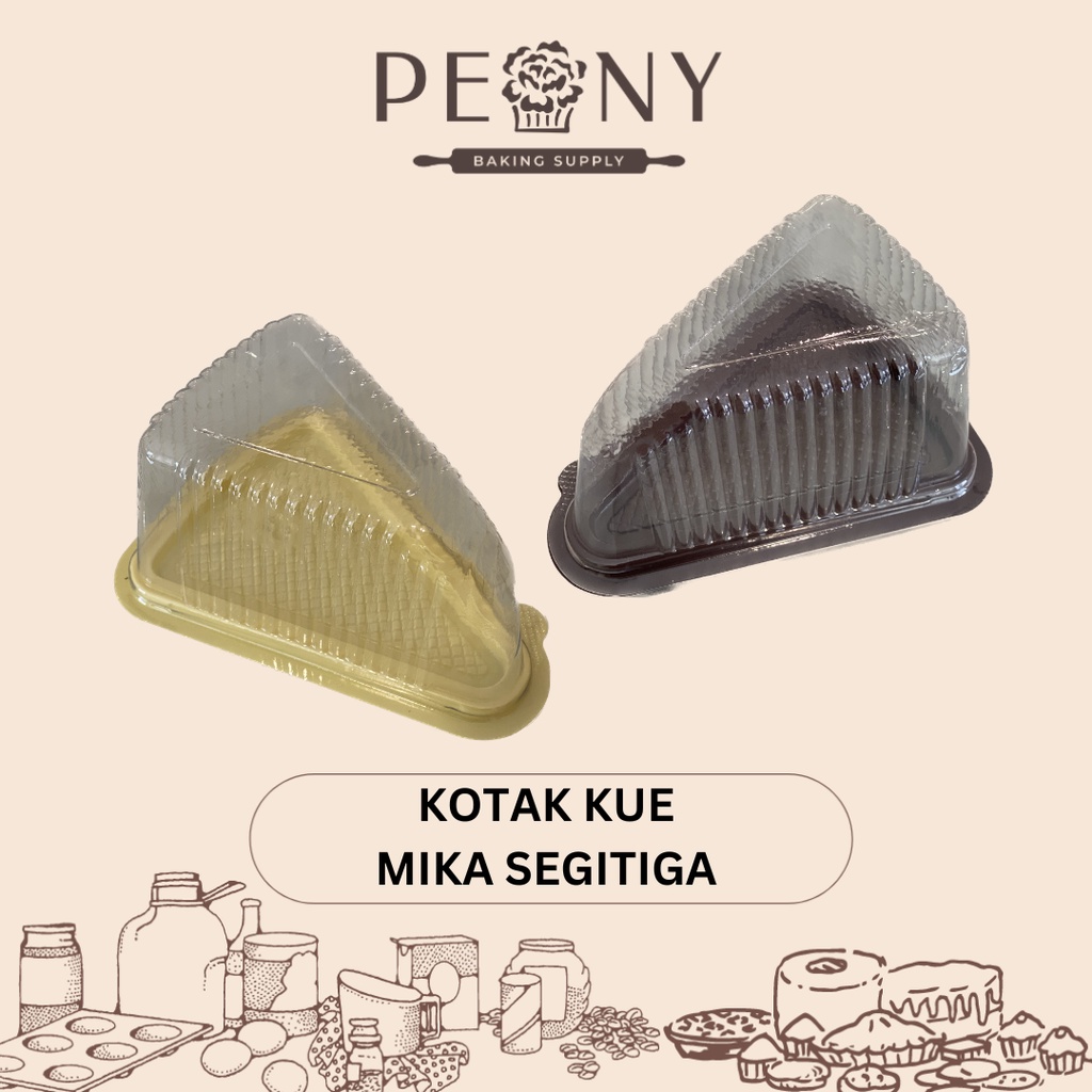 KOTAK KUE MIKA SEGITIGA| MIKA MILE CREPES COKLAT, IVORY (ISI 10 PCS)