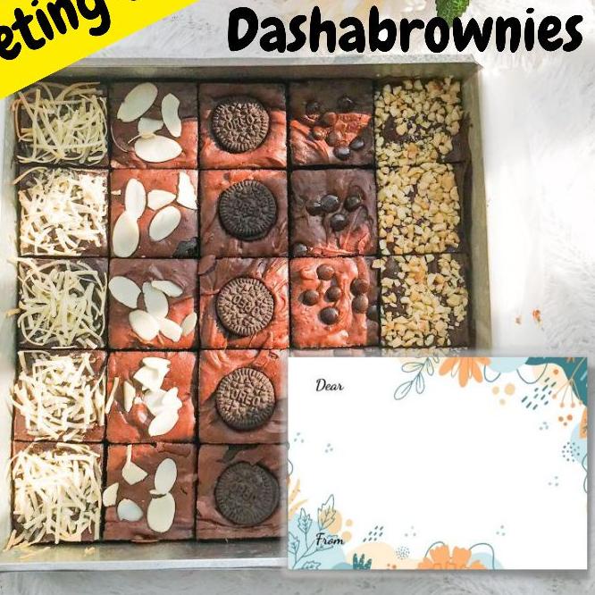 

● Dasha Fudgy Brownies Shiny Crust Dark Chocolate sekat ukuran 20x20 cm isi 25 pcs ➪