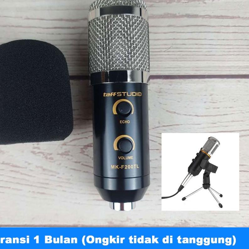 ✼ Mikrofon Kondenser Condenser Microphone 3.5mm with Stand Mini Tripod - Taffstudio MK-F200TL ➶