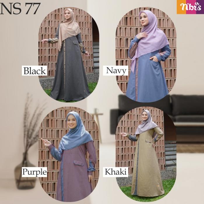 Terbaru GAMIS NIBRAS NS 077 / Baju Gamis Nibras Syari Wanita Dewasa Polos Promo Murah Terbaru 2022 M