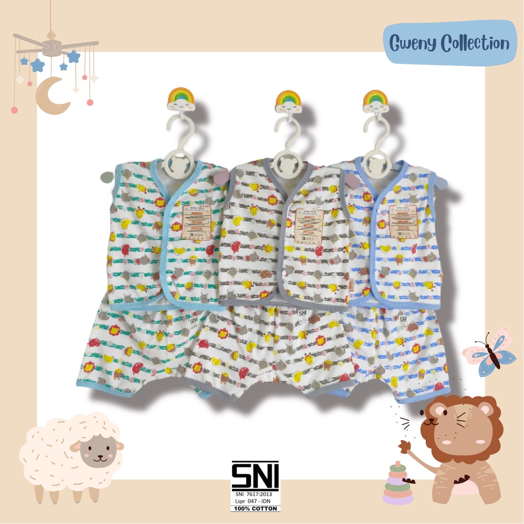 SETELAN BAJU BAYI TAMPA LENGAN UNISEX COTTON BABY GLOW