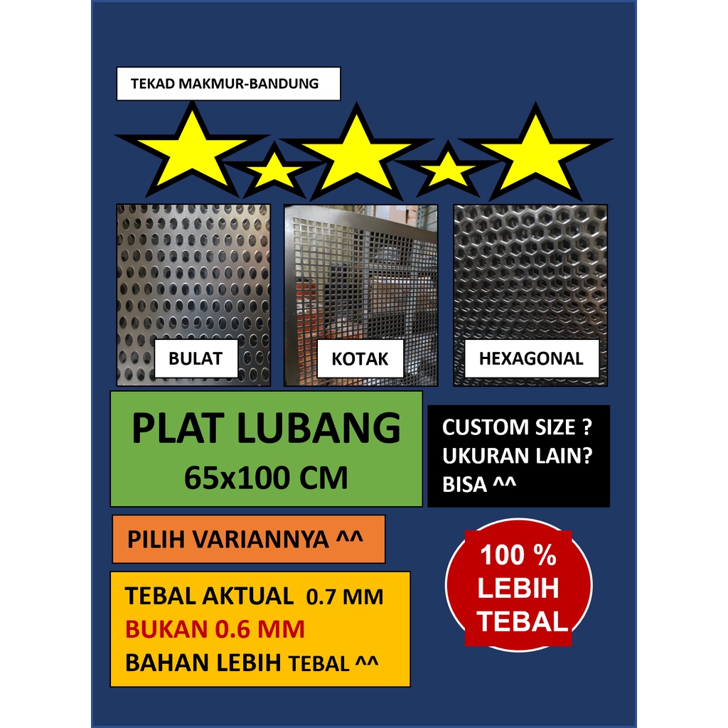 Plat 65x100 - Plat Besi Ram Speaker -  Ram Grill Plat Lubang