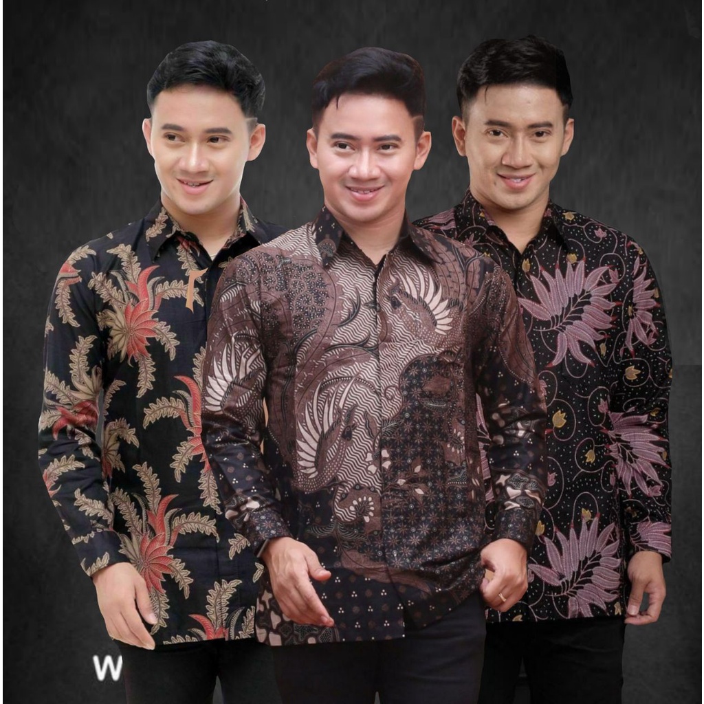 NEW ARRIVAL DISTRO KEMEJA BATIK PRIA LENGAN PANJANG BORDIR SOGAN HRB026 AZRIELBATIK