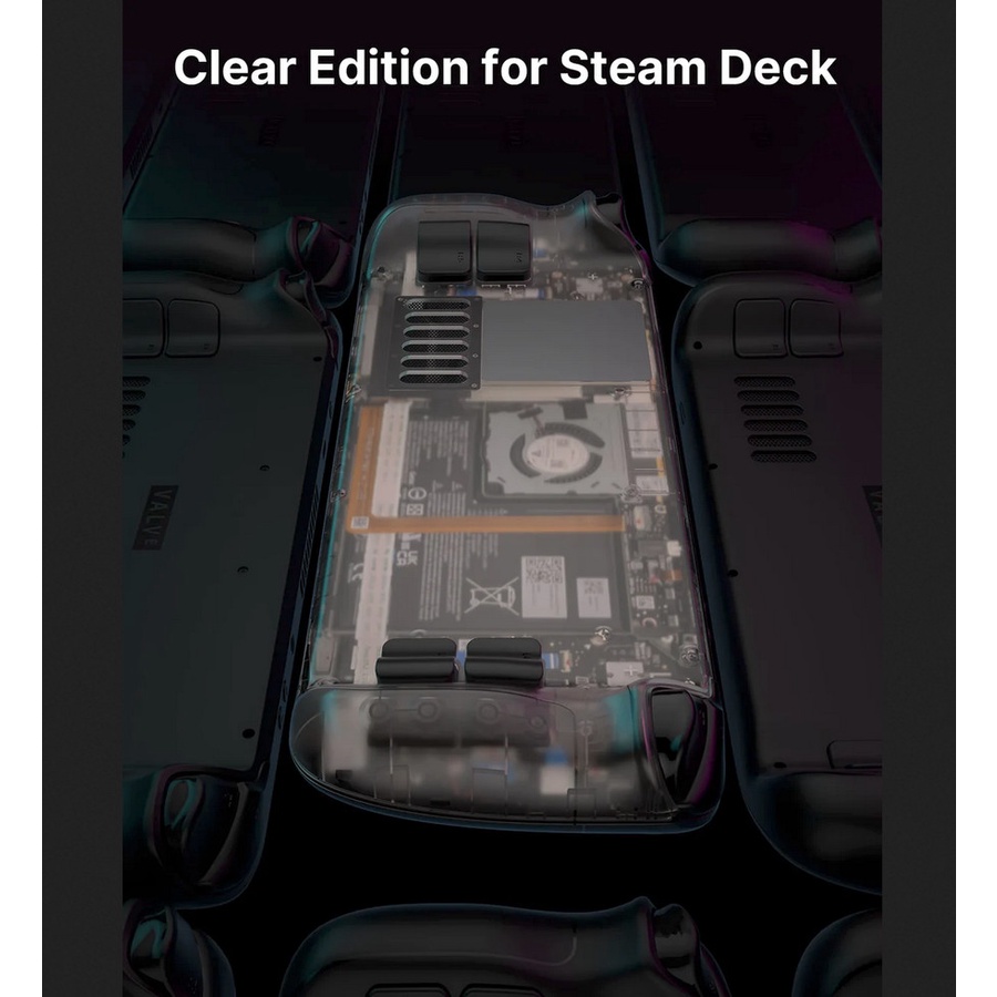 JSAUX Transparent Back Plate for Steam Deck Clear Backplate Steam Deck