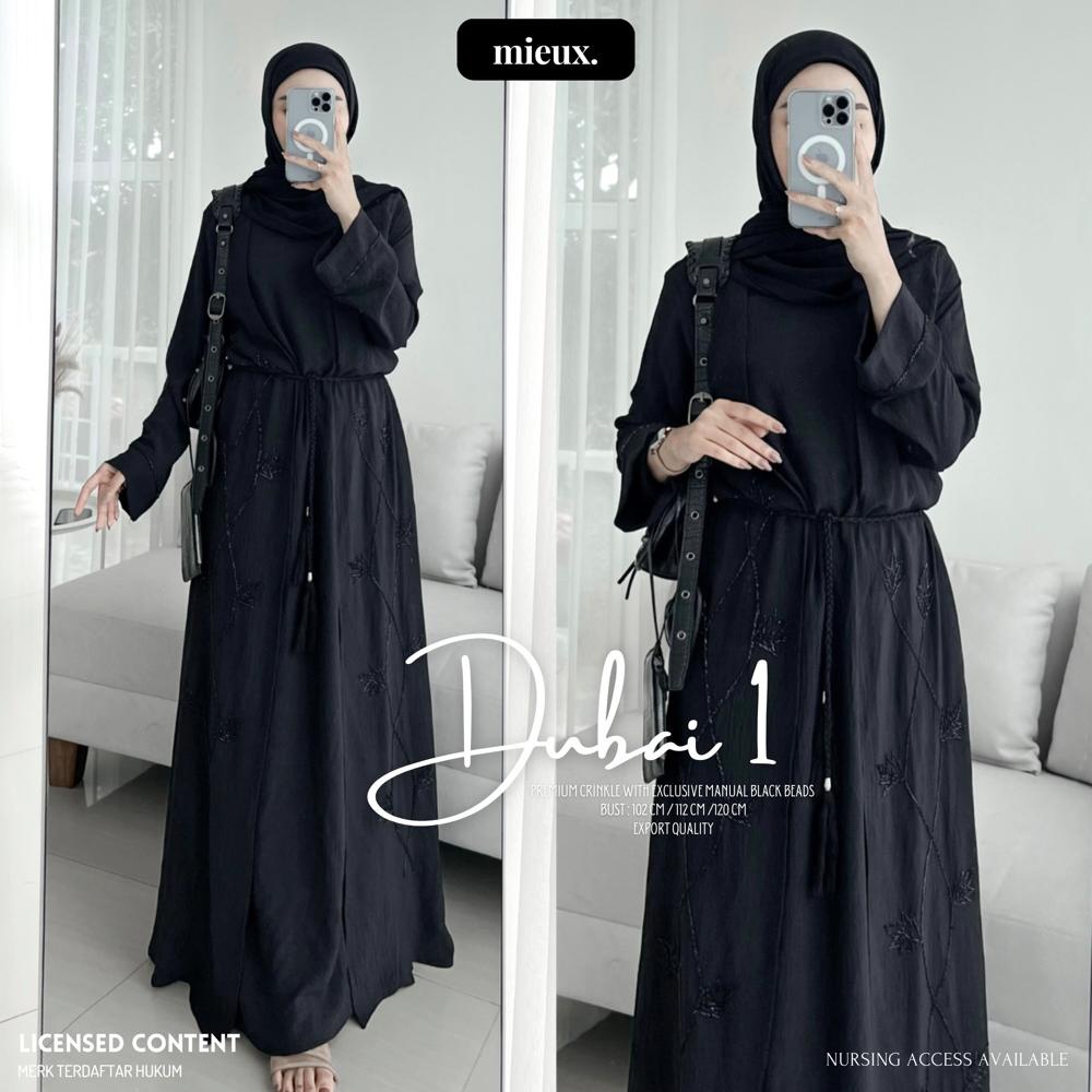 NASHWA ABAYA gamis turkey matt jetblack original mieux