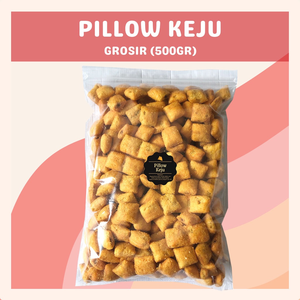 [DELISH SNACKS] Pillow Keju (Grosir) 500gr / Snack Cemilan Camilan Piloko Cheese / Asin Gurih