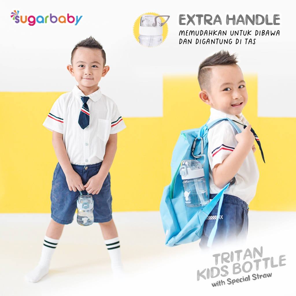 Sugar Baby TRITAN Kid Bottle with Special Straw (400 ml,12 mo+) | Botol Minum Sedotan Anak
