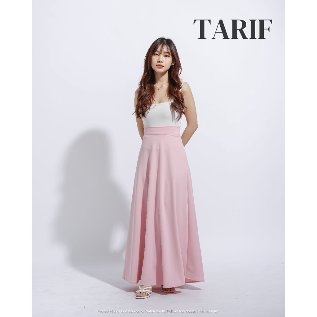 Chungha Rok Kerja Panjang - By Tarif - Rok Payung Panjang - Rok Panjang Wanita - Rok High Waist (L066)