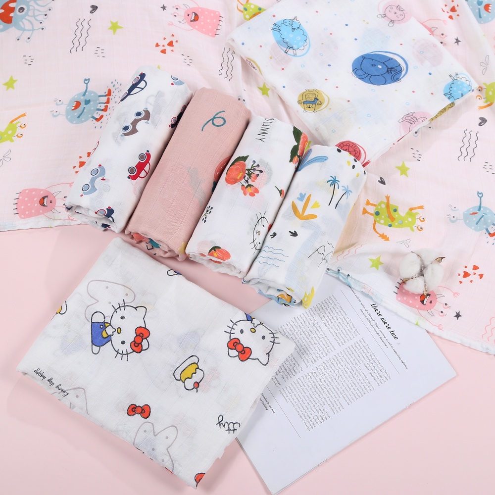 cod baby swaddle newborn 110*130 bedong bayi jumbo cotton bamboo adem nyerap keringat multifungsi