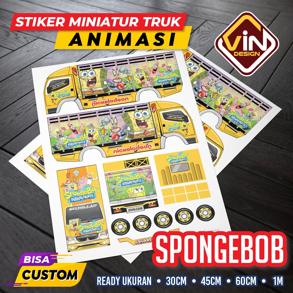 Stiker Miniatur Truk Oleng - Spongbob