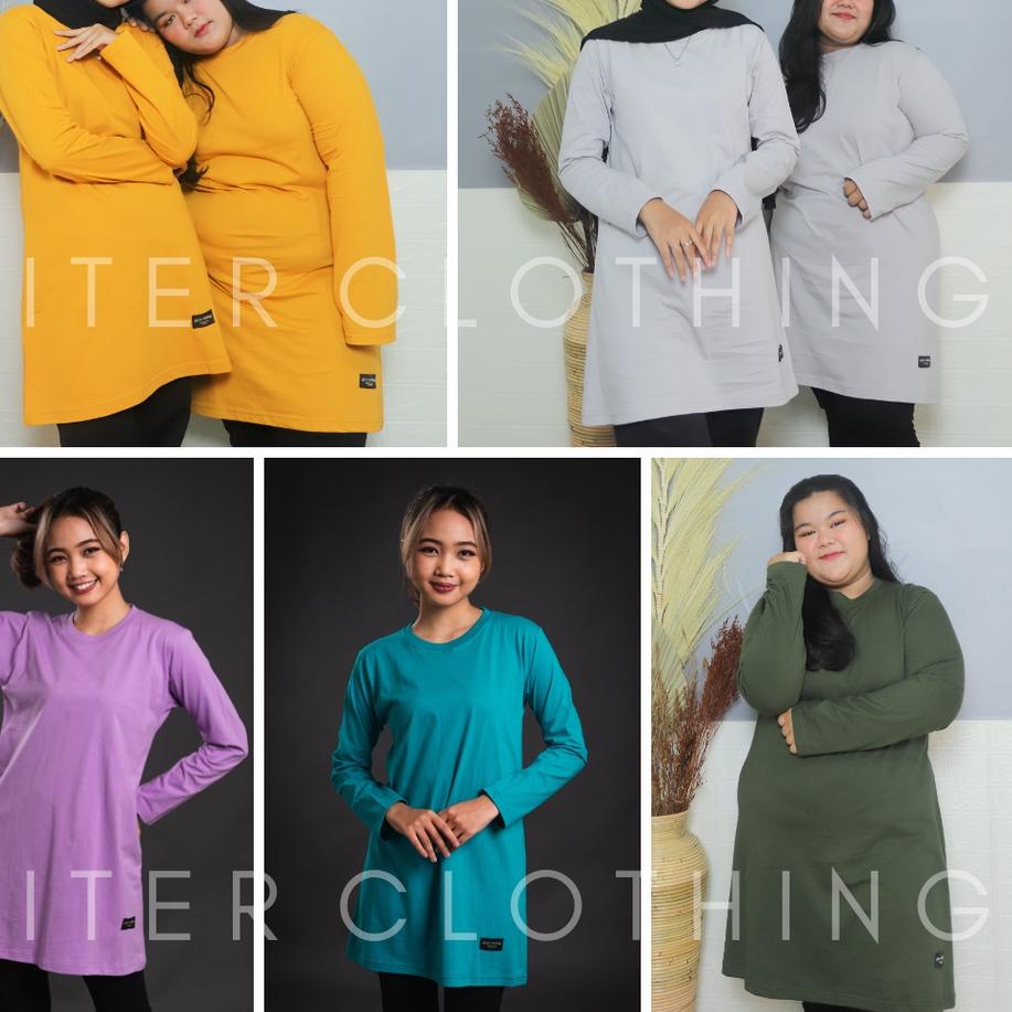 ✨Promo✨ Hari Ini kaos tunik giter - kaos tunik jumbo ld 120 - tunik kaos oversize ( army lilac tosca