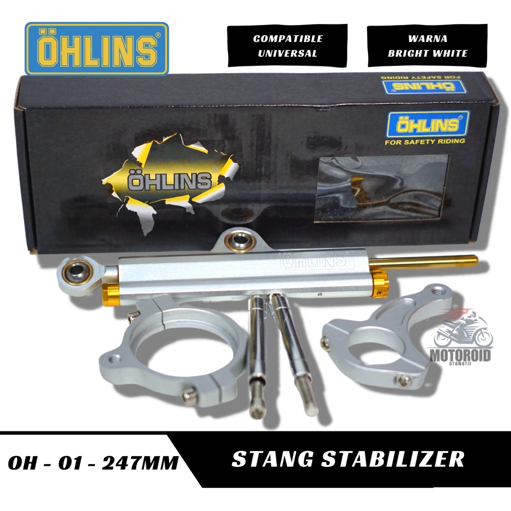 Stabilizer stang ohlins oh magnesium gold series thailand breket twotone universal kawasaki moge steering dumper matris ohlinskawasaki ninja R RR SS KR ZX