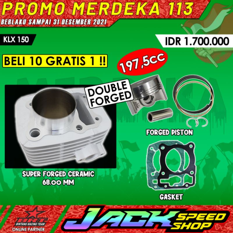 BLOK PISTON BRT KLX 150 / KLX 140 / BF DTRACKER D TRACKER 68mm BLOCK SEHER PAKET PAKETAN TRABAS BORE