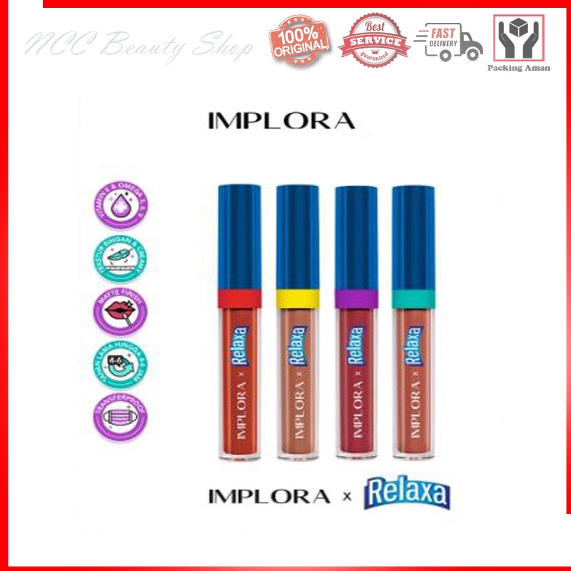 * NCC * Implora Relaxa Matte Lipcream Barley Grape Lemon Cherry - Special Edition