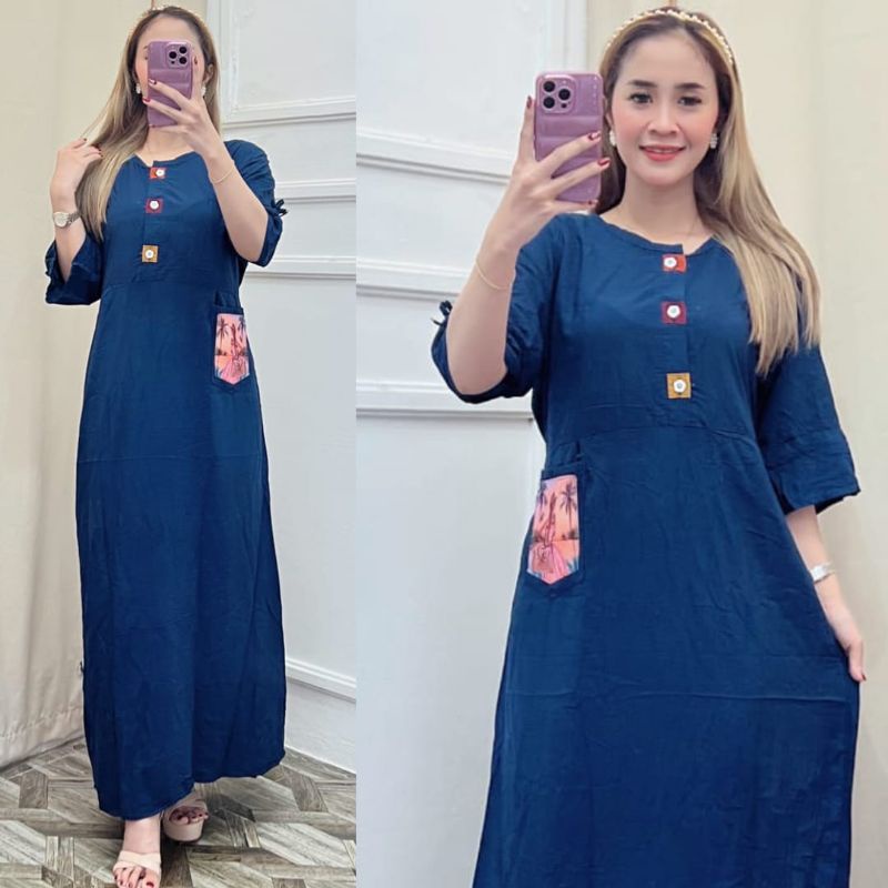 LONGDRESS RAYON POLOS VIRAL LENGAN 3/4