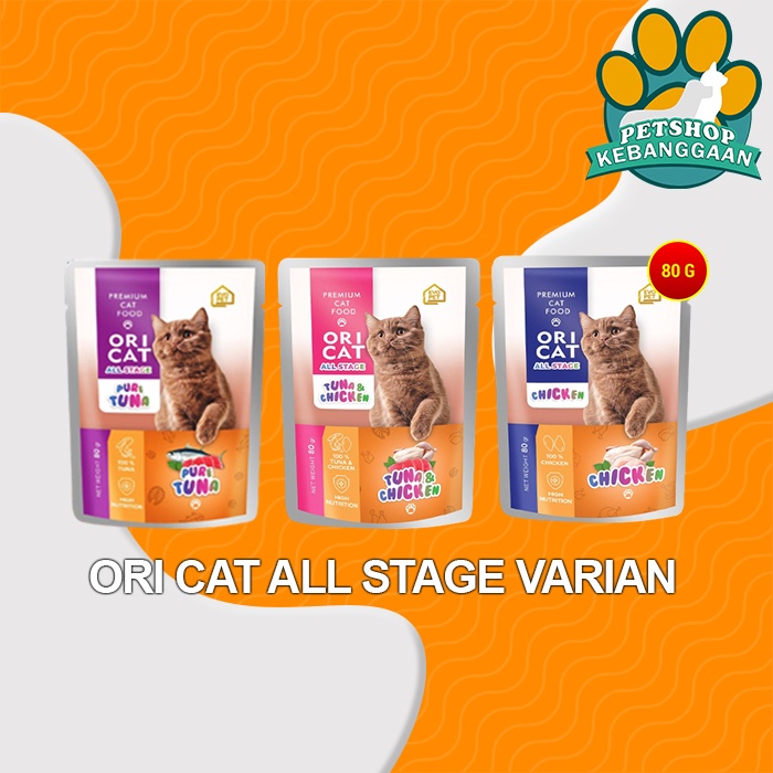 Makanan Basah Kucing Ori Cat Pouch All Stage WetFood 80GR