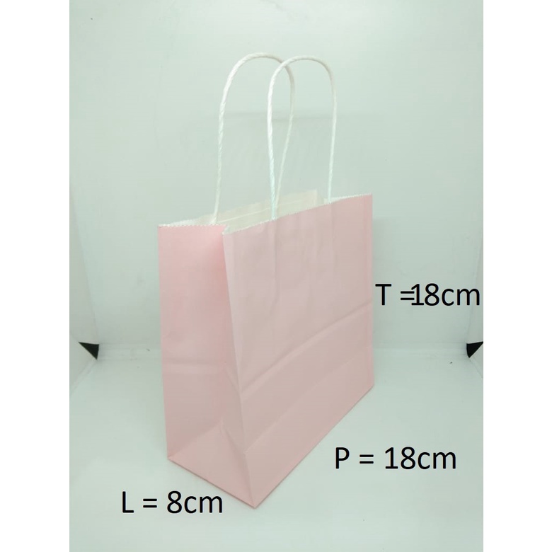 

PAPERBAG KOSMETIK PINK TALI 18X8X18 CM 10pcs