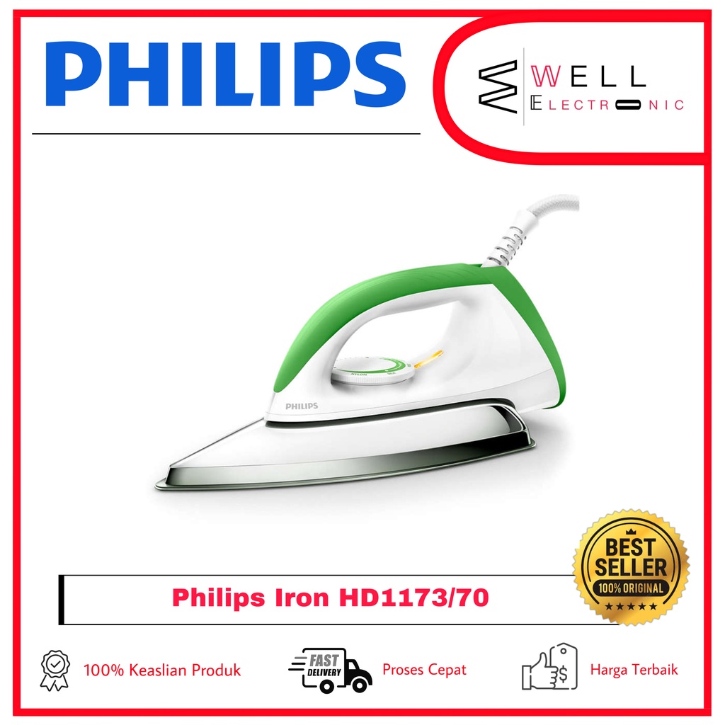 PHILIPS HD1173/40 HD1173/50 HD1173/70 HD1173/80 Setrika Dry Iron Tapak Keramik HD 1173