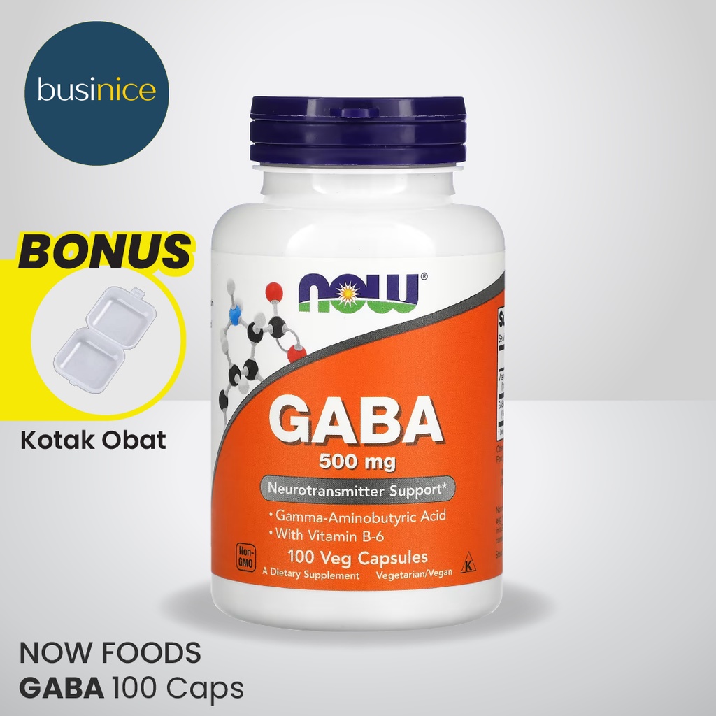 Now Foods GABA 500mg Vitamin B6 100 Vegetable Caps ORIGINAL USA