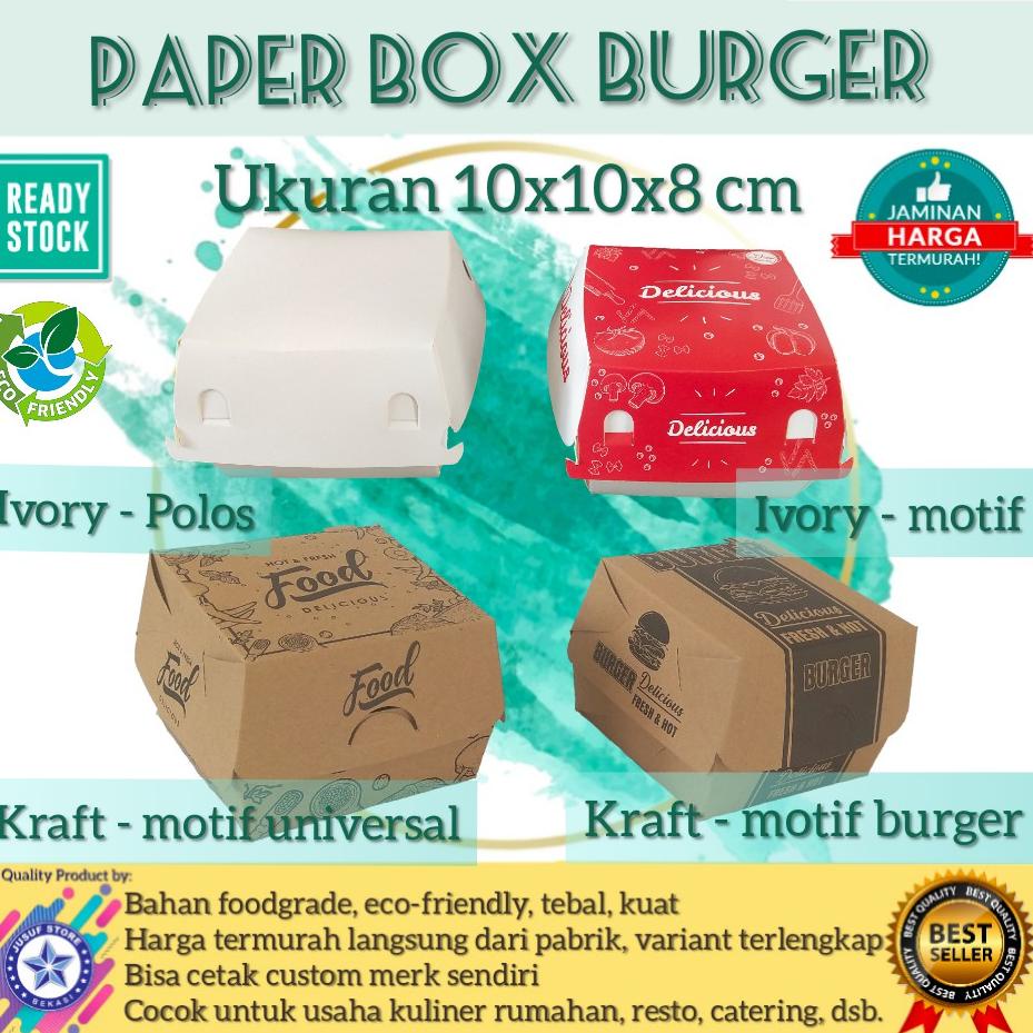 

Vnn18 50pcs Box Burger, Dus Burger, Kemasan Burger, Tempat Burger, Kotak Burger @50Pcs ...,,
