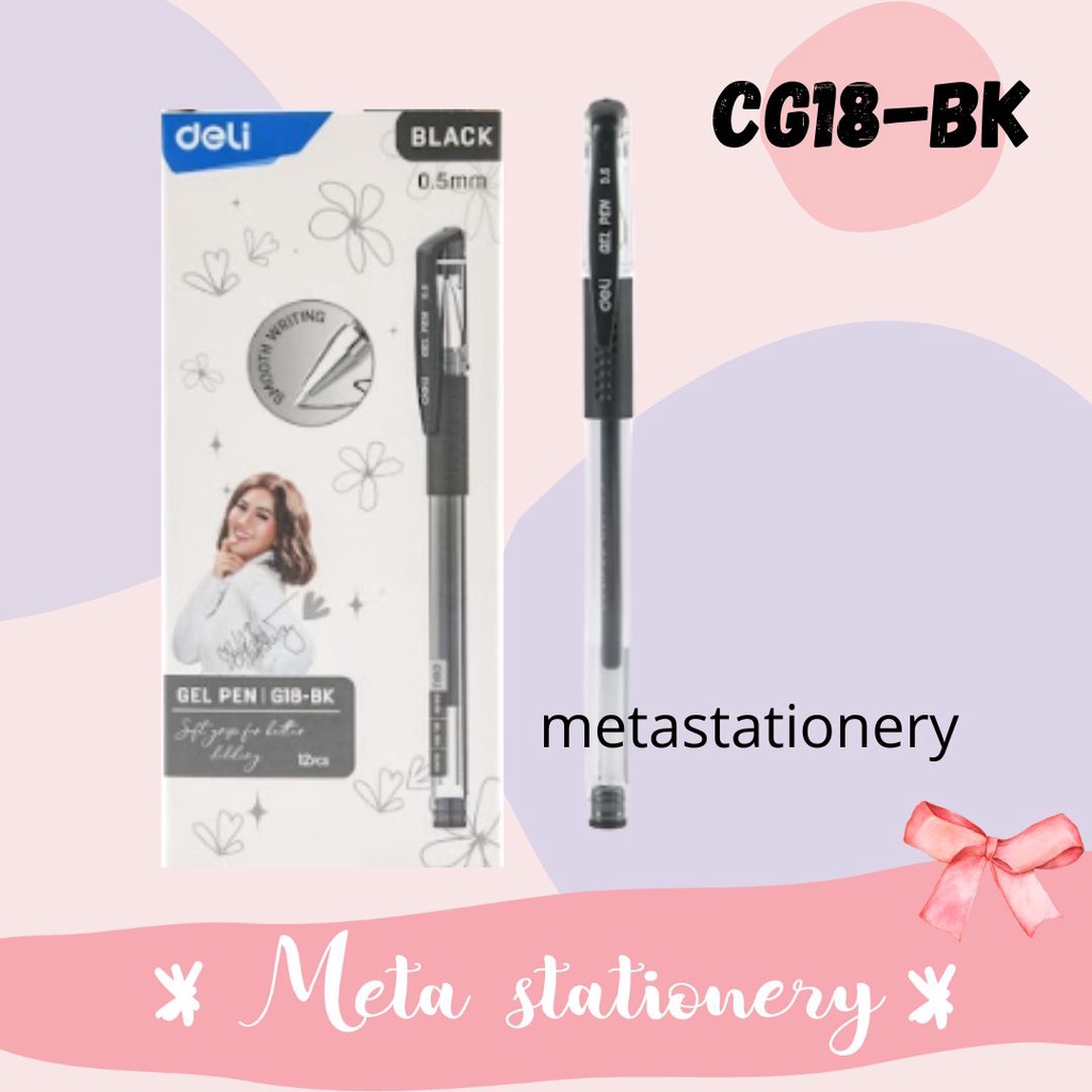 

Gel Pen / Pulpen Gel 0.5mm CG-18 Black Deli Special Agnes Mo Edition ( 1pc )