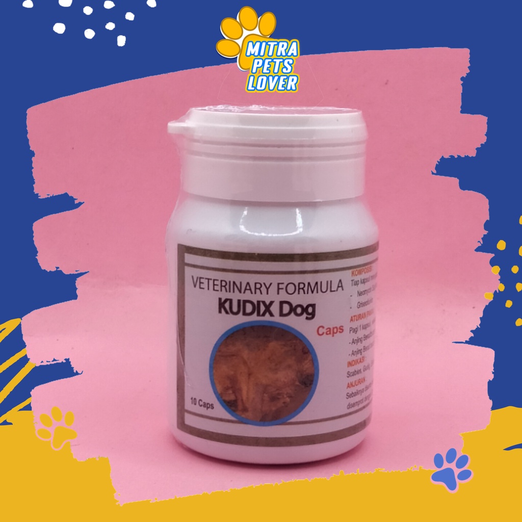 OBAT MINUM KUDIX ANJING - KUDIX DOG 10 CAPS - MENGOBATI SCABIES KUDIX GATAL KORENG PADA ANJING - ANTI EKSIM GUDIK - BERKUALITAS MANJUR AMPUH AMAN BERKUALITAS MURAH ORIGINAL - PET ANIMAL HEALTHCARE TAMASINDO - OBAT ORAL KESEHATAN VITAMIN - MITRAPETLOVER