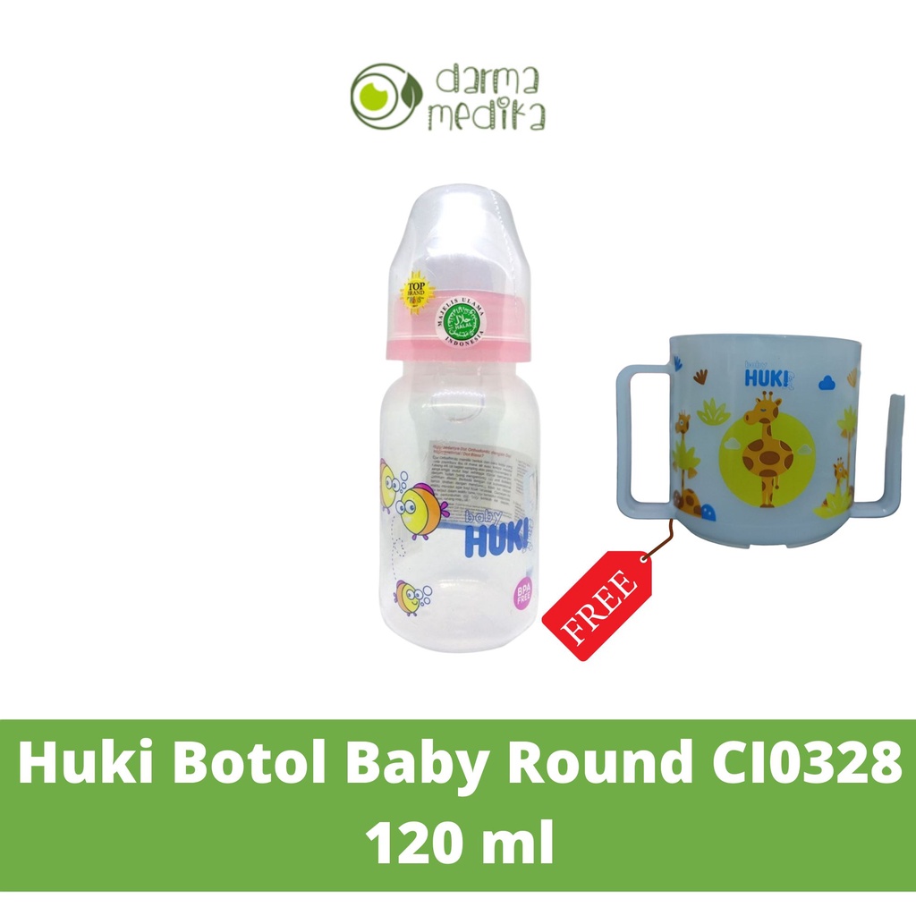 HUKI Baby Botol Huki PP SP Round CI0328 120ml Huki Botol Susu 120 ml