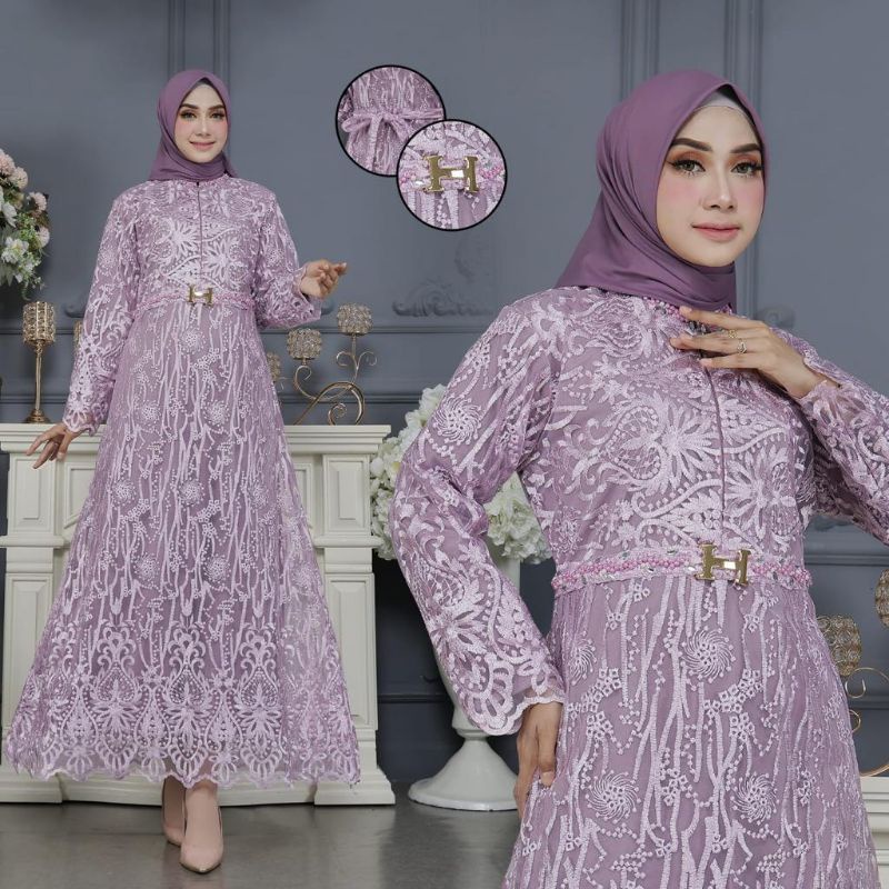 Gamis Tile Zahra Busui Frendly Kombinasi Payet Mutiara Modern/ Gamis/ Gamis Kondangan/ Gamis Tile/ Gamis Brokat/ Gamis Pesta/ Gamis Seragaman/ Gamis Mutiara/ Gamis Busui Frendly