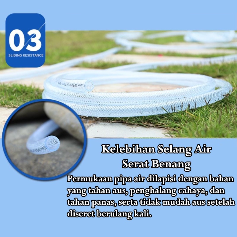 SELANG AIR 1 ROL 50 METER SERAT BENANG 1/2 5/8 3/4 INCH SELANG TAMAN KEBUN CUCI MOTOR MOBIL MURAH