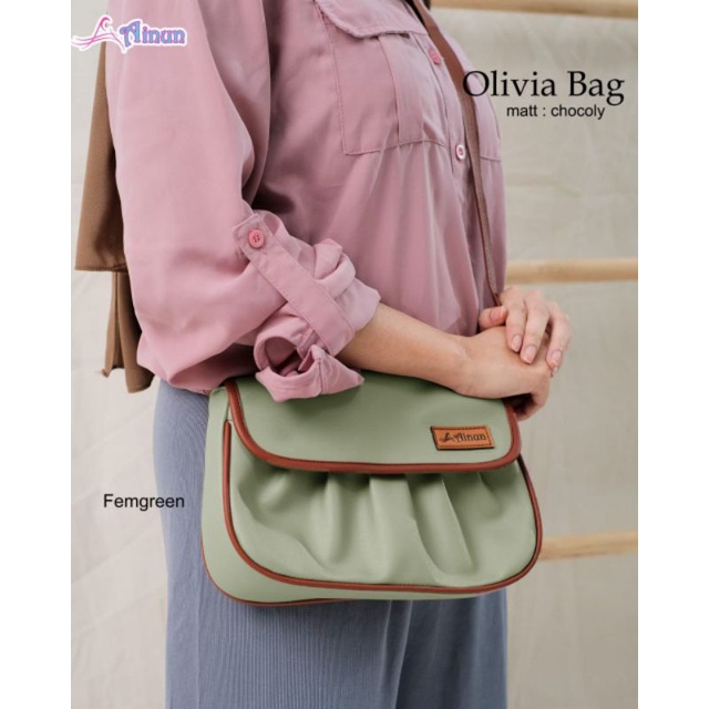 TAS SELEMPANG OLIVIA BAG BY AINUN BAHAN CHOCOLY ANTI AIR WATERPROOF PREMIUM