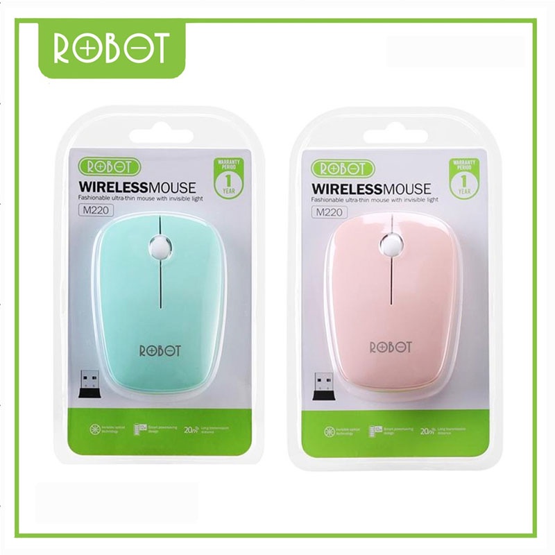 MOUSE WIRELLES ROBOT M220 WIRELES WIRELESS AKSESORIES LAPTOP KOMPUTER MINI OPTICAL MURAH