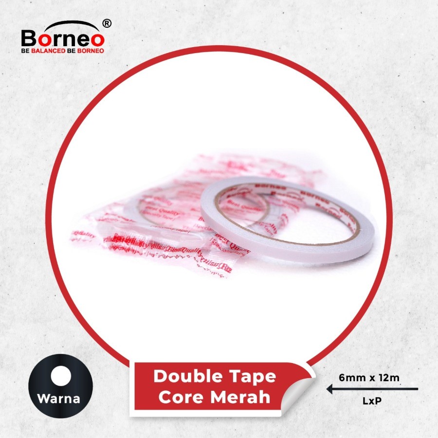 Double Tape Borneo Core Merah 6mmx12m