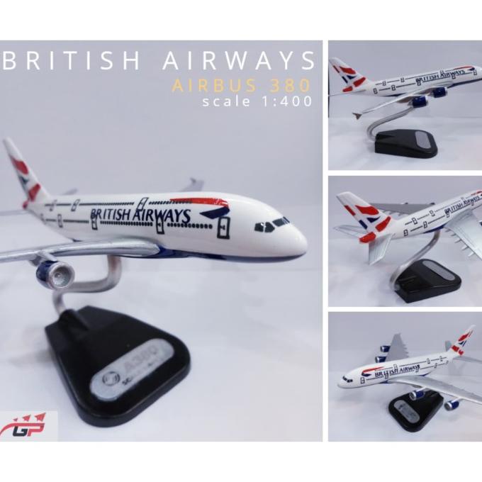 Replika Miniatur Pesawat British Airways A380