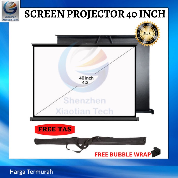 Terlaris Table Projector Screen Portable Folding-Layar Proyektor Lipat 40 Inch