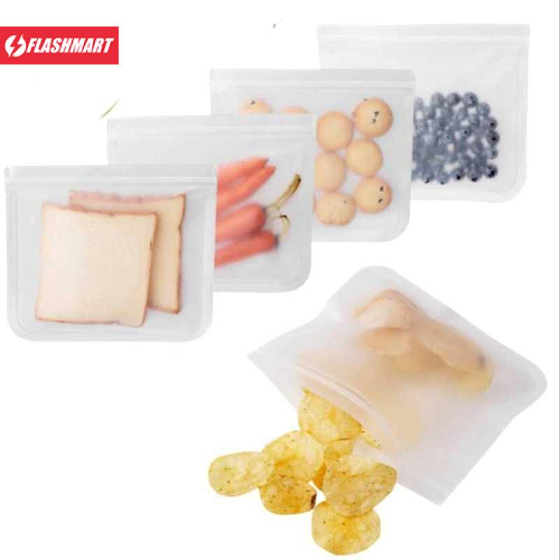 Flashmart Kantong Plastik Organizer Makanan Silicone Food Bag Ziplock - B0271