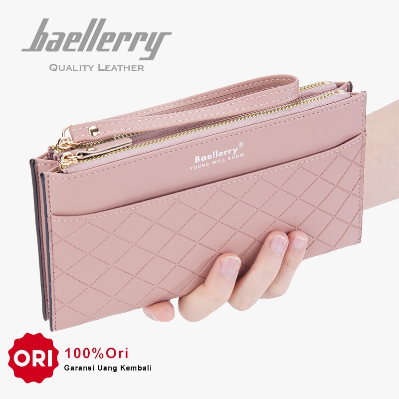 BAELLERRY N3238 Dompet Wanita Panjang Clutch Dompet Handphone Bahan Kulit PU Leather WATCHKITE WKOS