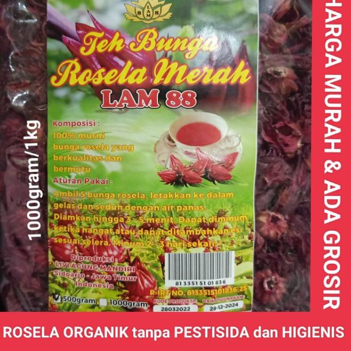 

♞ teh bunga rosela merah kering 1 kg ☏