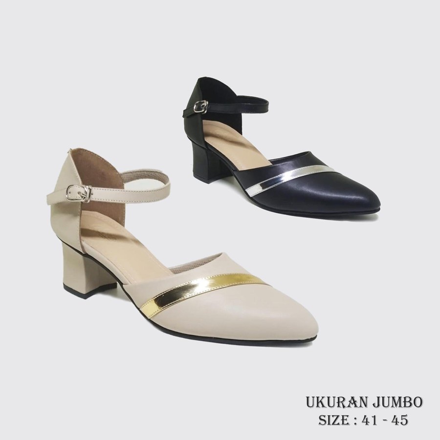 BIANCA X ZAGIB HEELS MULES BIG SIZE | Sepatu Wanita Pesta Formal Ukuran Jumbo Besar 40-45