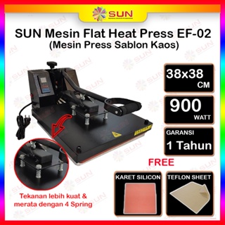 Mesin Press Sablon Kaos 38x38 Digital Premium EF-01 / EF-02 untuk Kaos, Bag, Puzzle, Plat Aluminium, Bantal ( DTG, DTF, Polyflex, Sublime, Transfer Paper, Platisol, Rubber )
