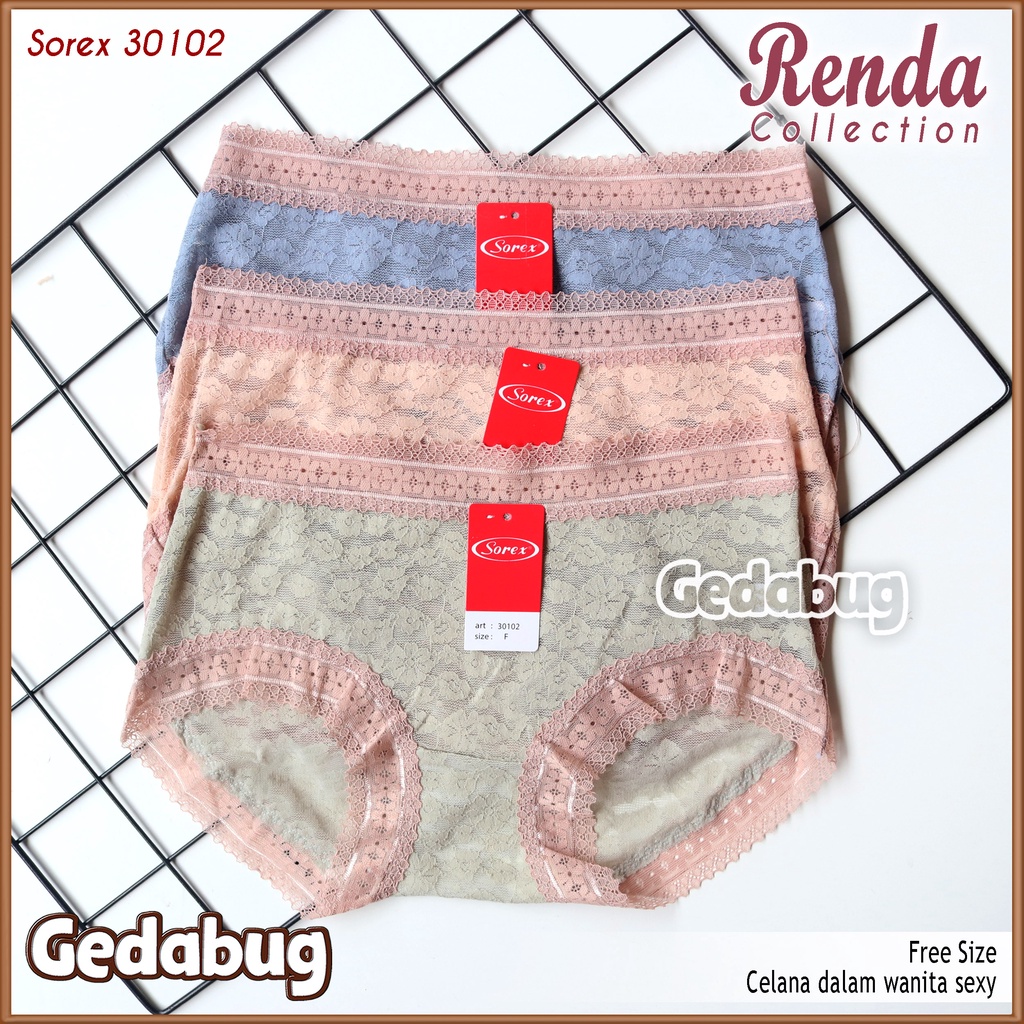 CD Sorex 30102 | Celana Dalam Wanita Renda Bunga Cantik | Cutting Maxi | Gedabug