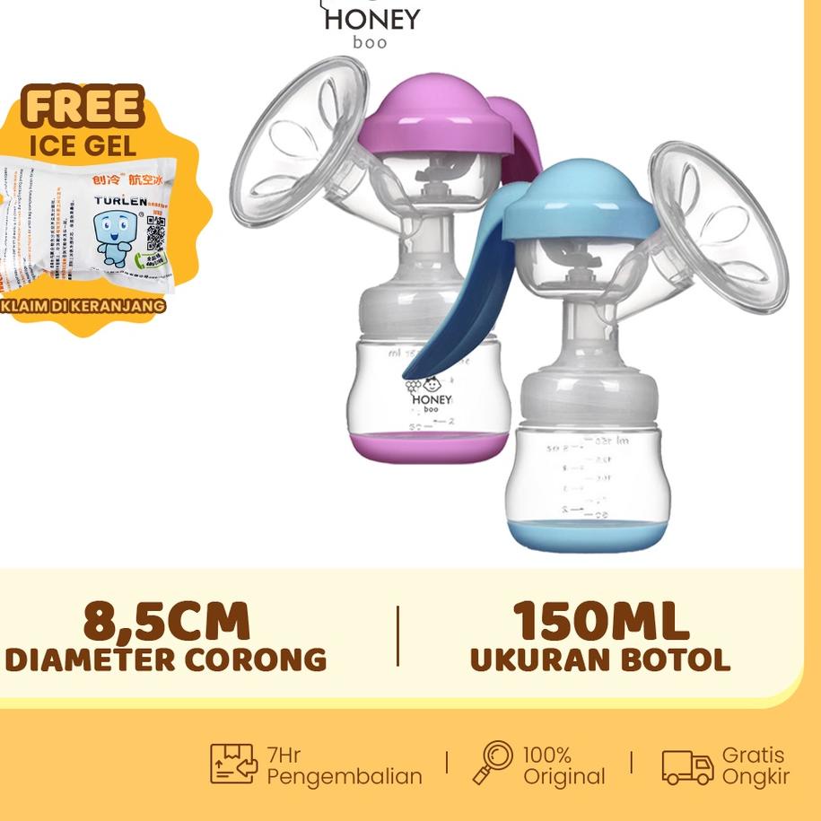 ➺ Honey Boo - Pompa ASI Manual Aman 150 ml Breast Pump BPA Free Praktis PA03 ☛